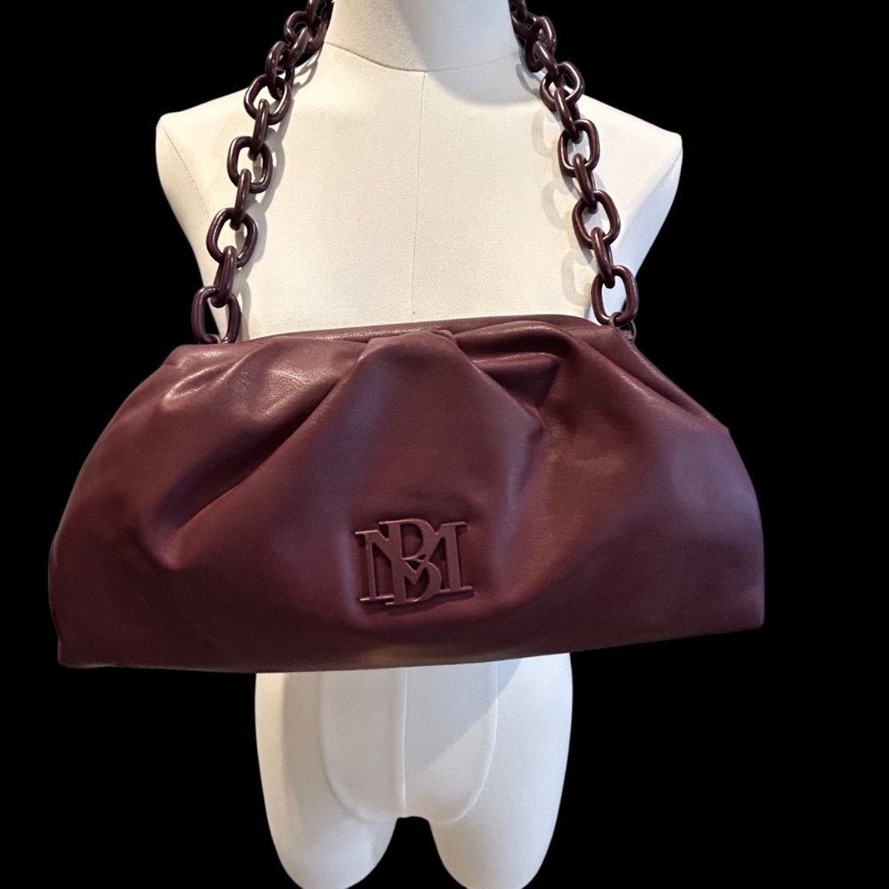 New Badgley Mischka Wrapped Frame Bag Plum - Picture 6 of 11